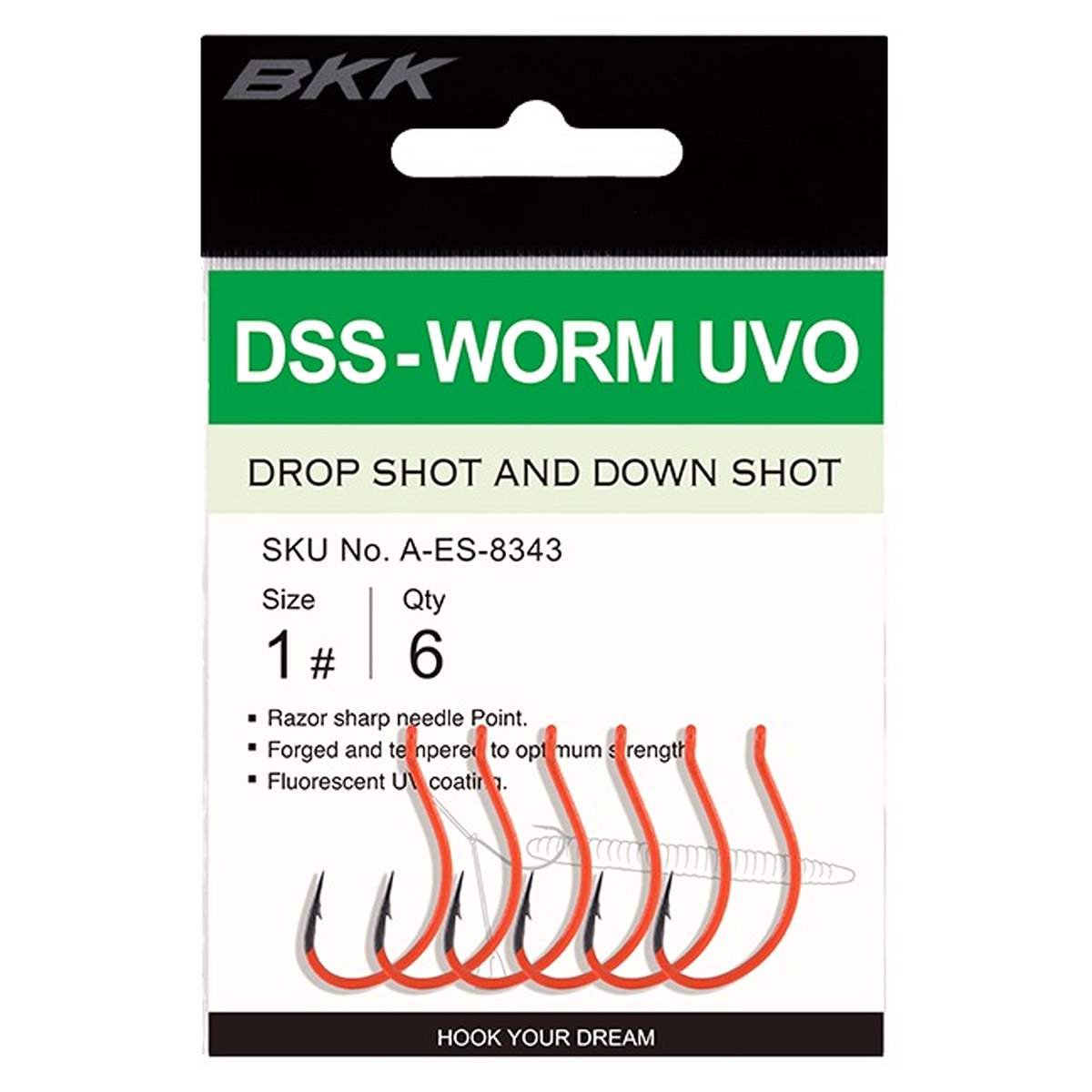 BKK DSS Worm UVO Hook