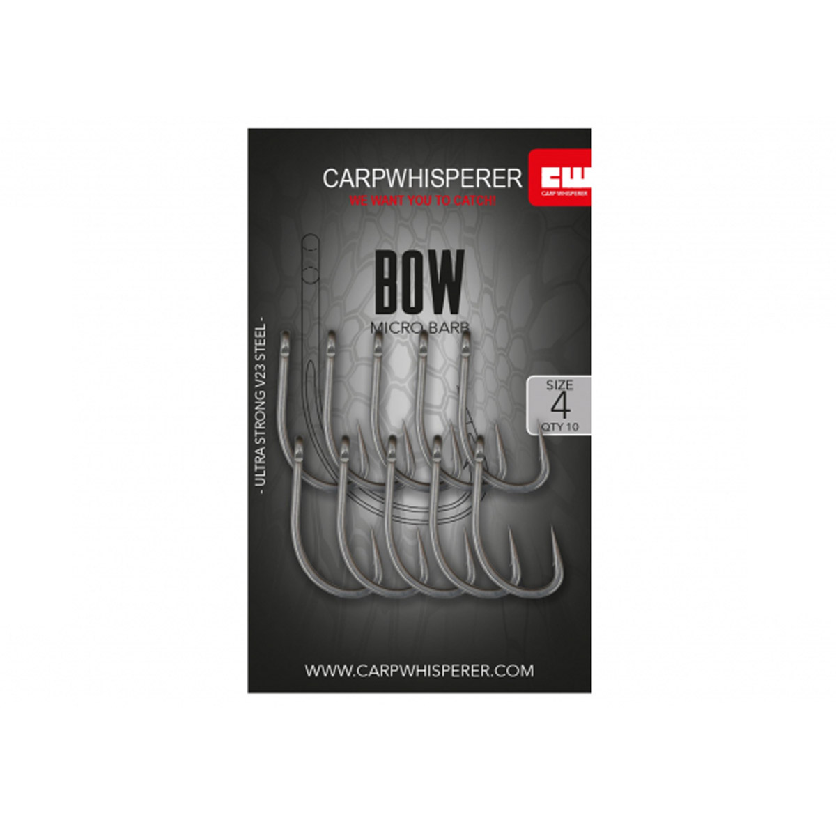 Carp Whisperer - Bow haken - Black Edition -  6 -  4 -  8