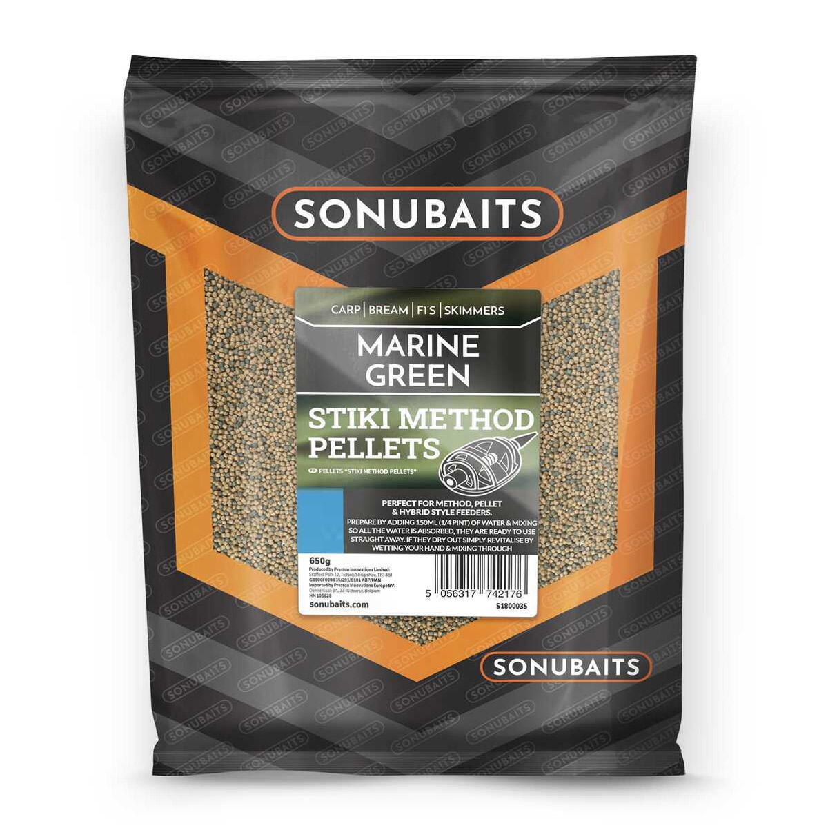 Sonubaits Stiki Marine Green Method Pellets 4 MM