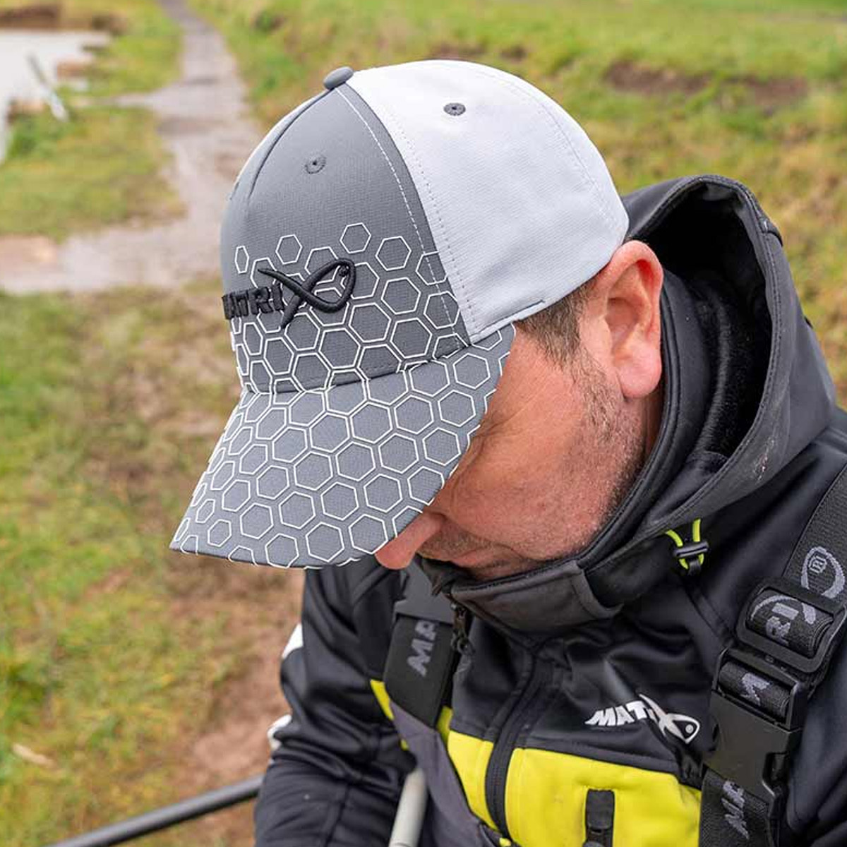 Matrix Hex Print Baseball Cap Black