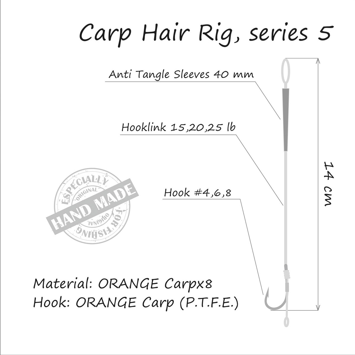 Orange Carp Hair Rigs Serie 3