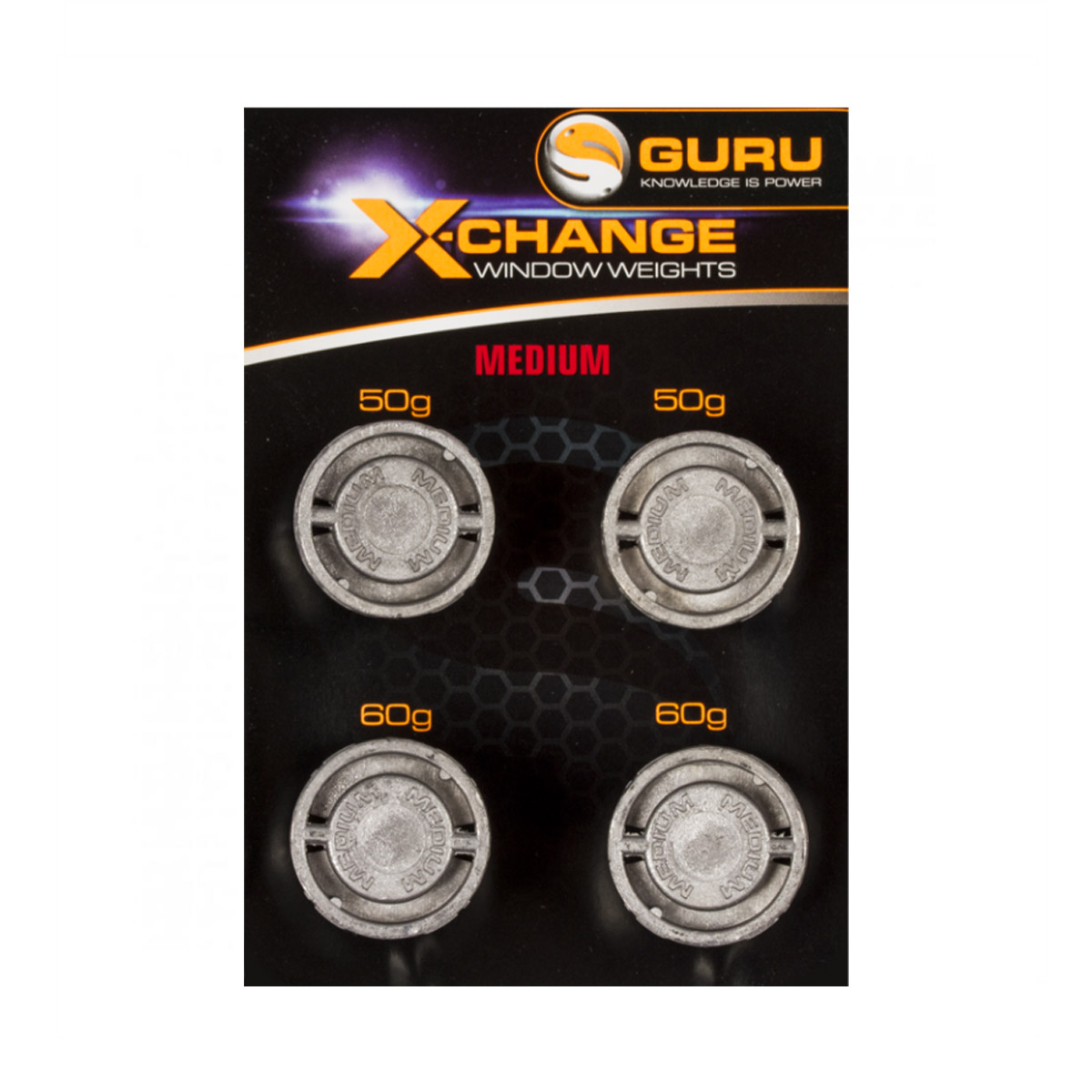 Guru X change Window Feeder Weights -  X-Small 20+30 gram -  X-Small 40+50 gram -  Small 40+50 gram -  Medium 50+60 gram -  Large 30+40 gram -  Large 50+60 gram
