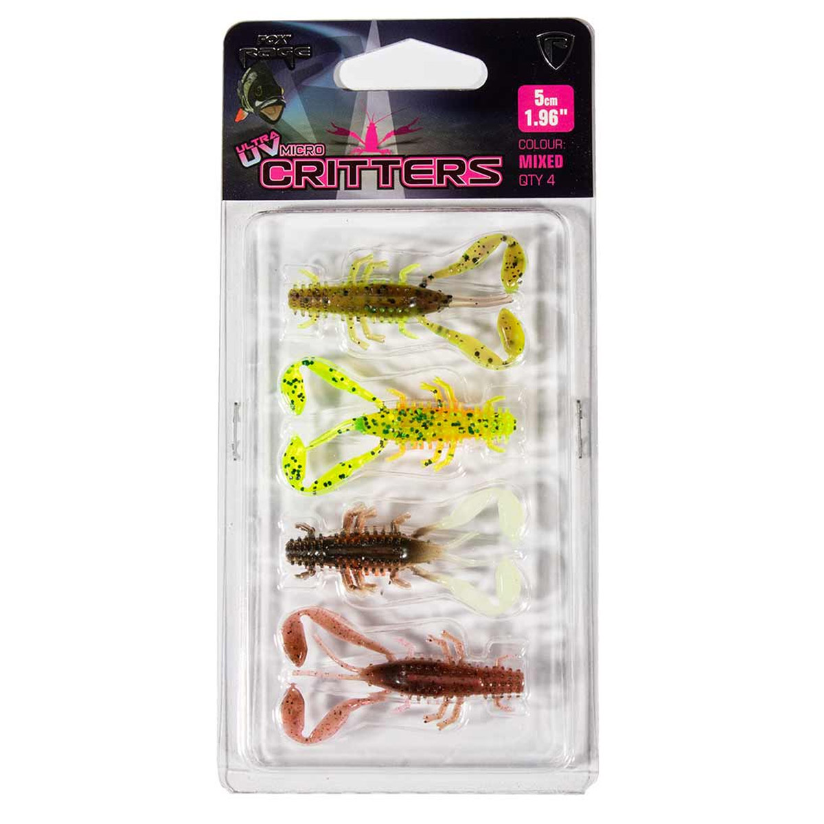 Fox Rage Ultra UV Micro Critters  Mixed Colour Pack 5 CM