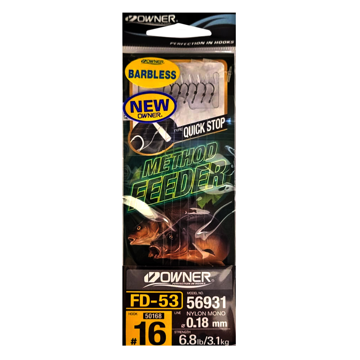 Owner FD-53 Method Feeder Quick Stop Rigs Barbless 10 CM -  14 -  8 -  10 -  12 -  16