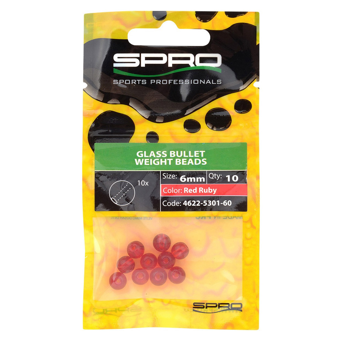 Spro Round Smooth Glass Beads Red Ruby