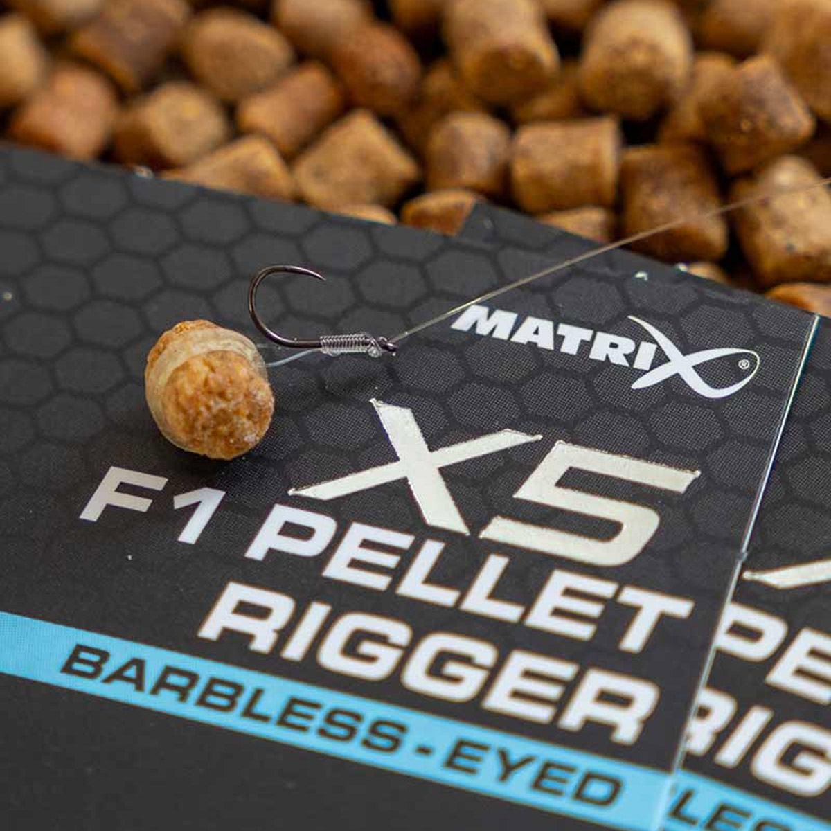 Matrix X5 F1 Pellet Rigger Hooks - Barbless Eyed