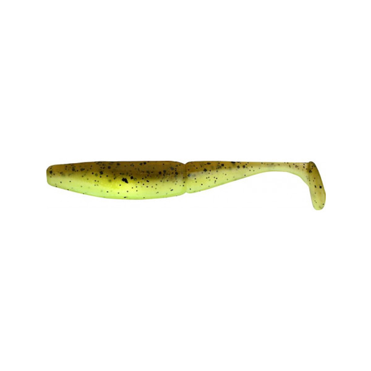Sawamura One Up Shad 5 inch -  Green Pumpkin chartreuse
