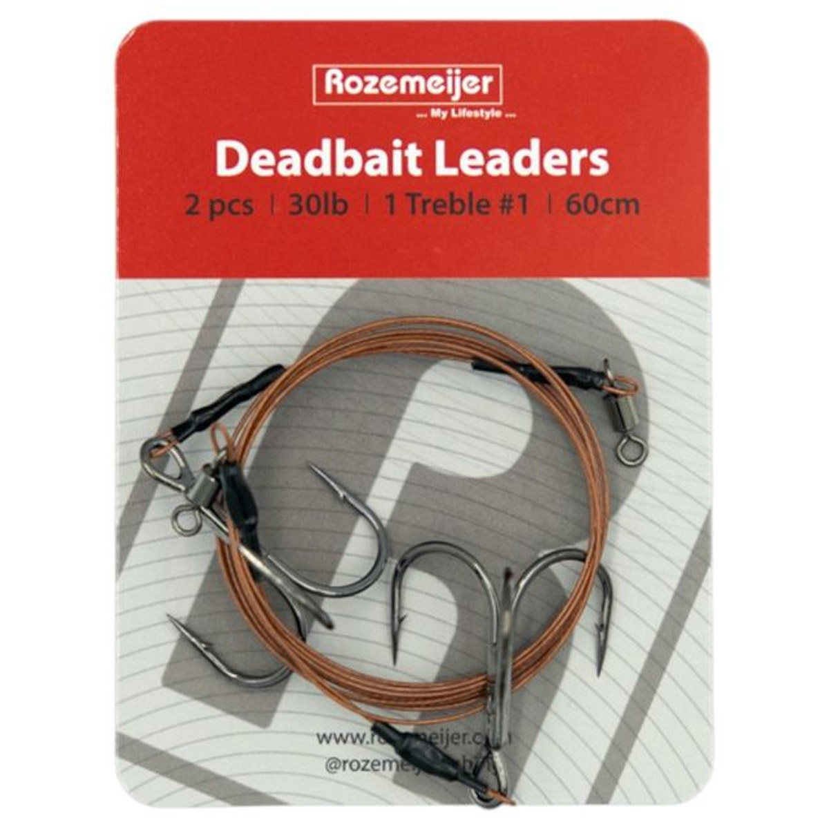 Rozemeijer Deadbait Leaders 1X Treble Size 1 60 CM Rozemeijer Deadbait Leaders 1X Treble Size 1 60 CM