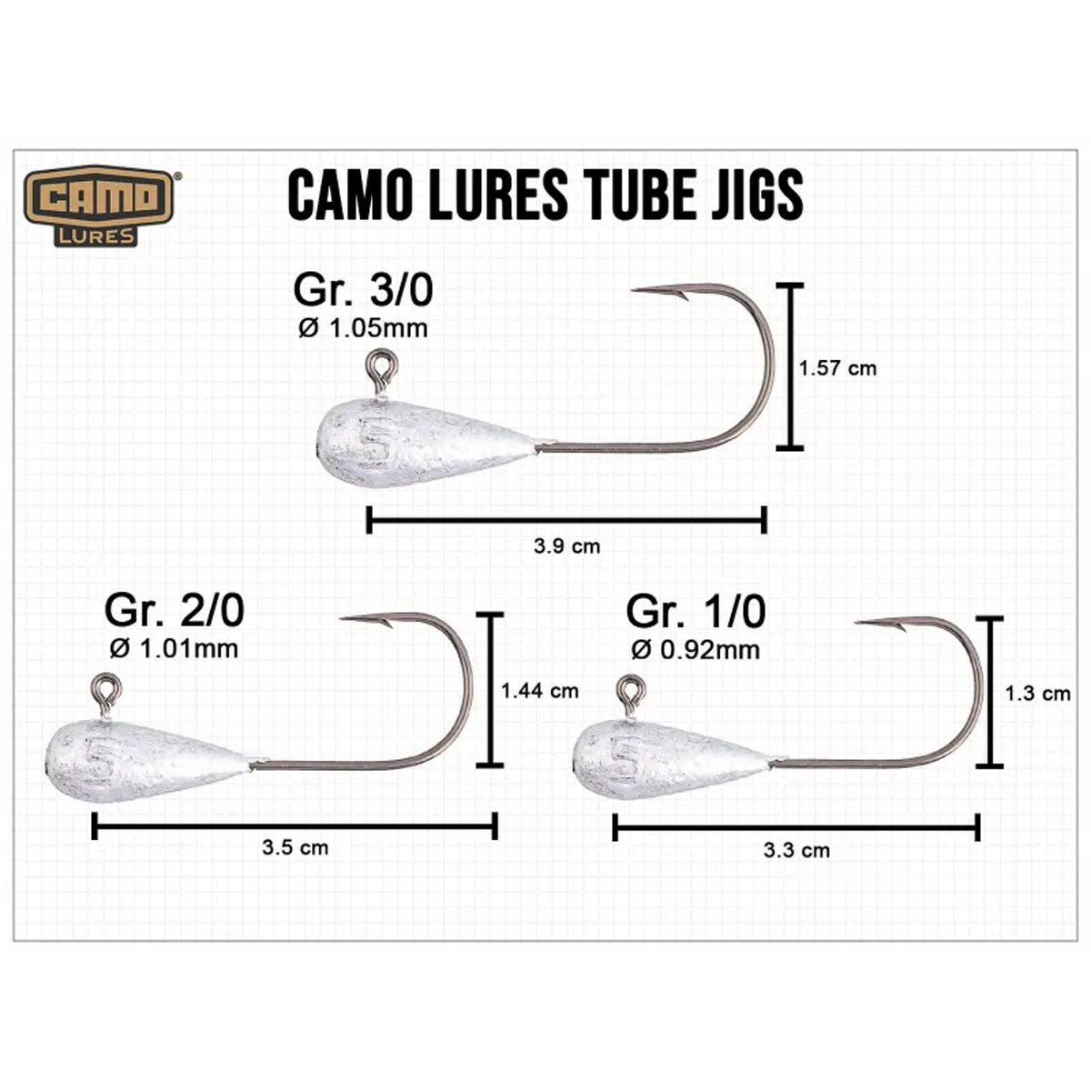 Camo Tackle Tube Jigs 1/0