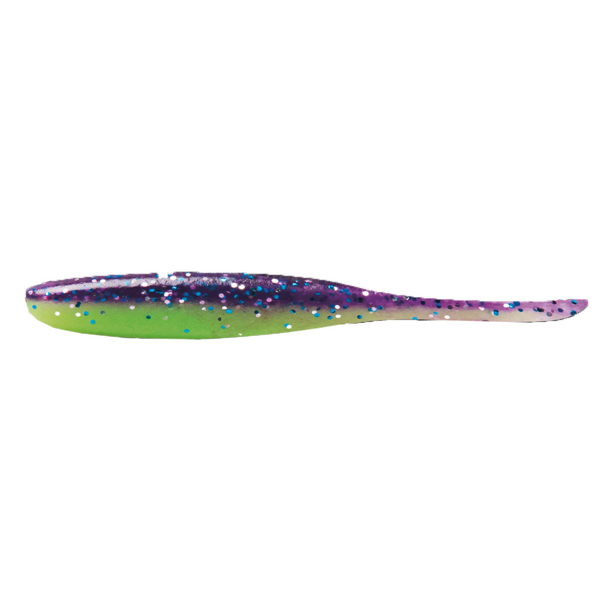 Keitech Shad Impact 4 Inch -  Violet Silver Chartreuse
