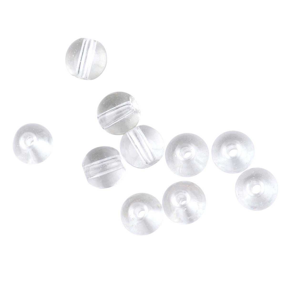 Spro Round Smooth Glass Beads Clear Diamond