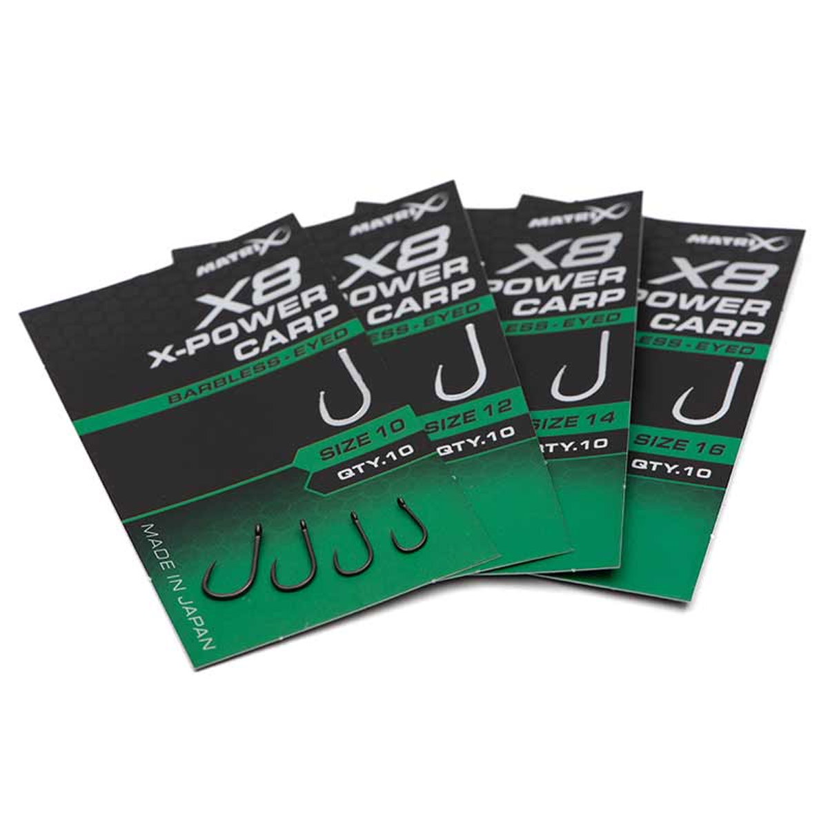 Matrix X8 X-Power Carp Hooks - Barbless Eyed