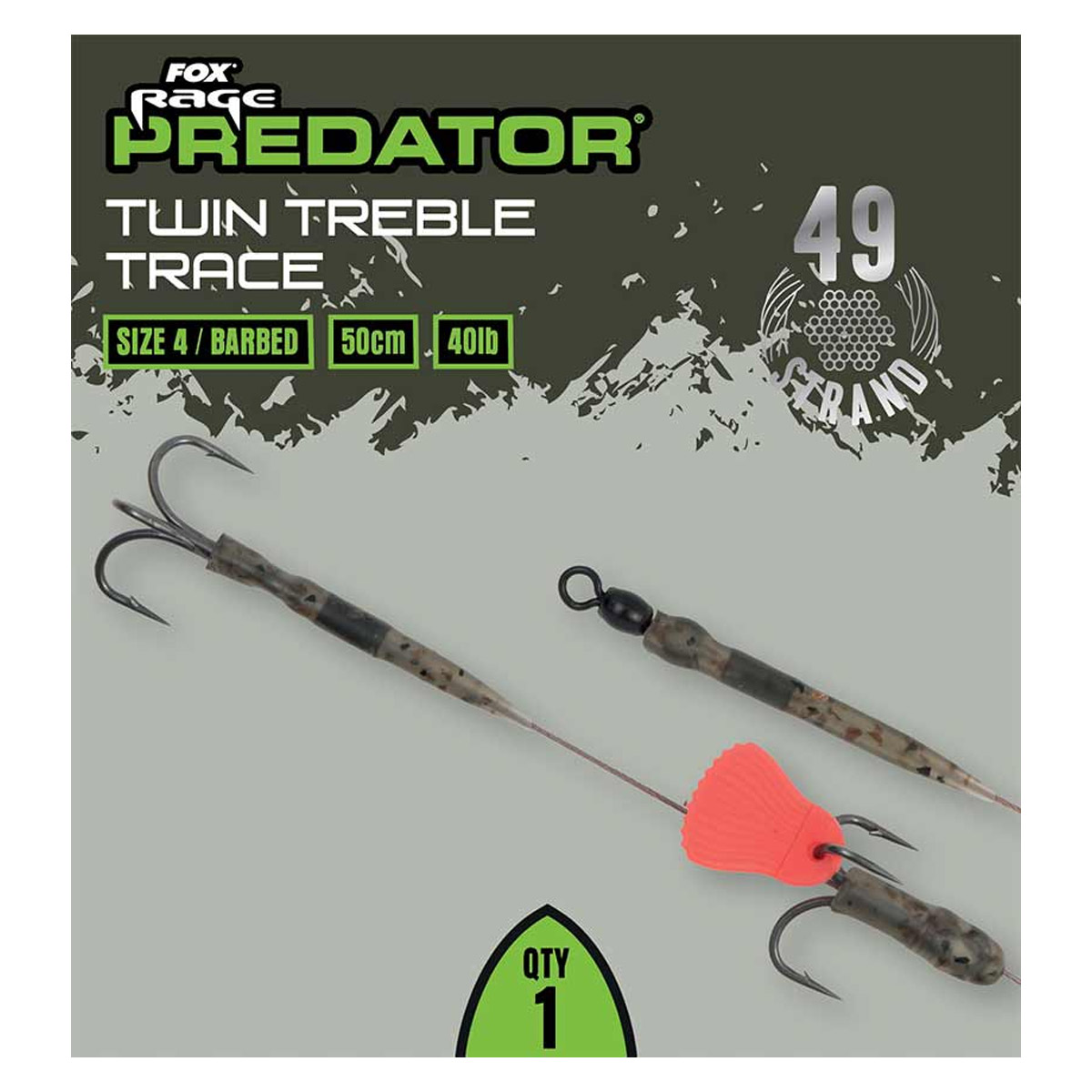 Fox Rage Predator Twin Treble Traces