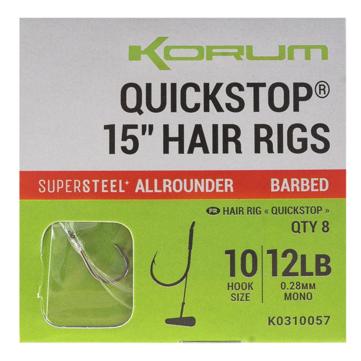 Korum Supersteel Big Fish Quickstop Hair Rigs 15"