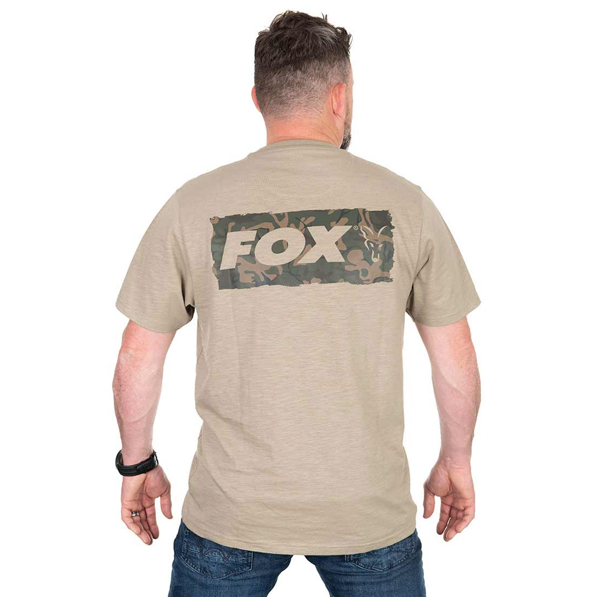 Fox Light Weight Khaki Large Print T-Shirt