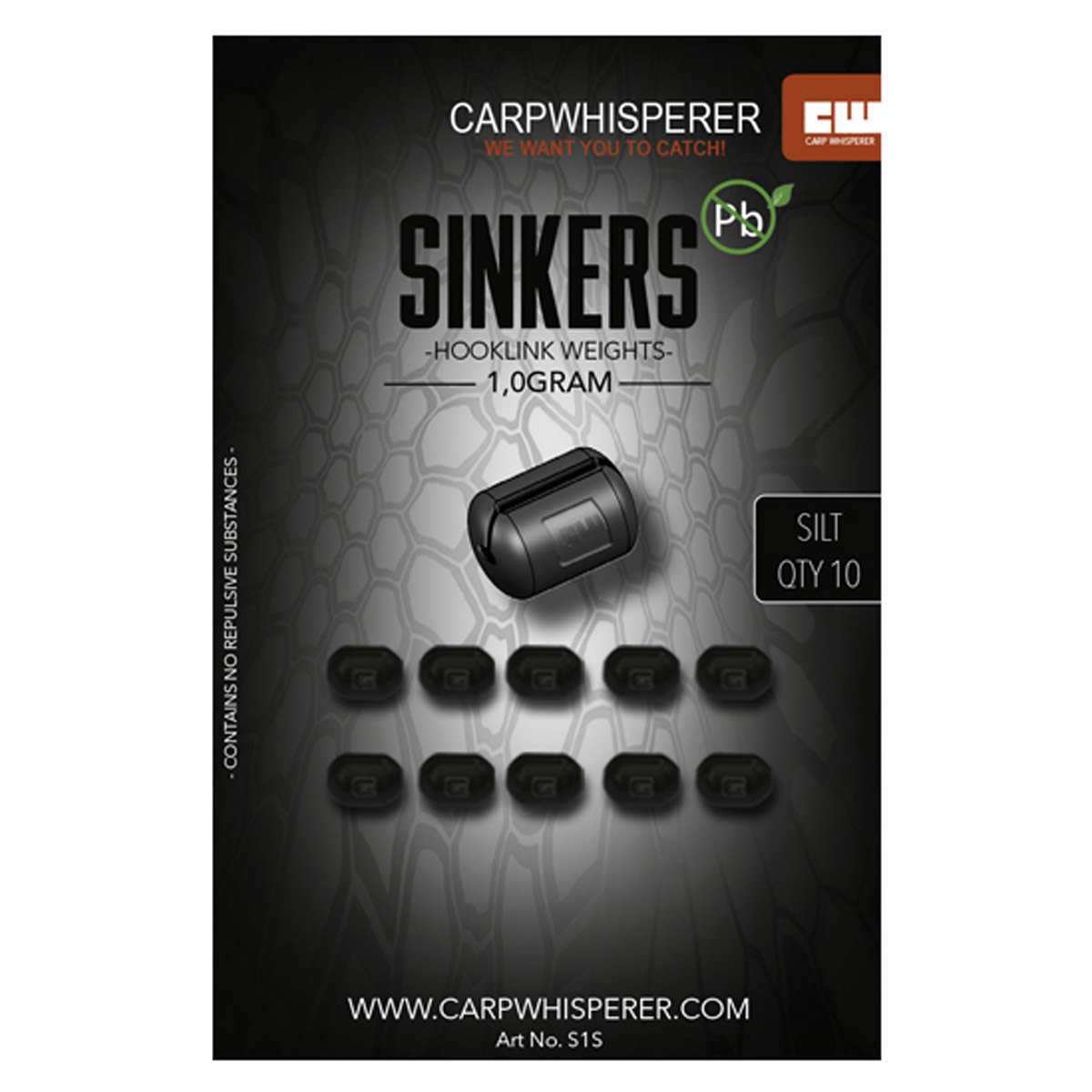 Carp Whisperer - Sinkers Quick Change Silt -  1 gram