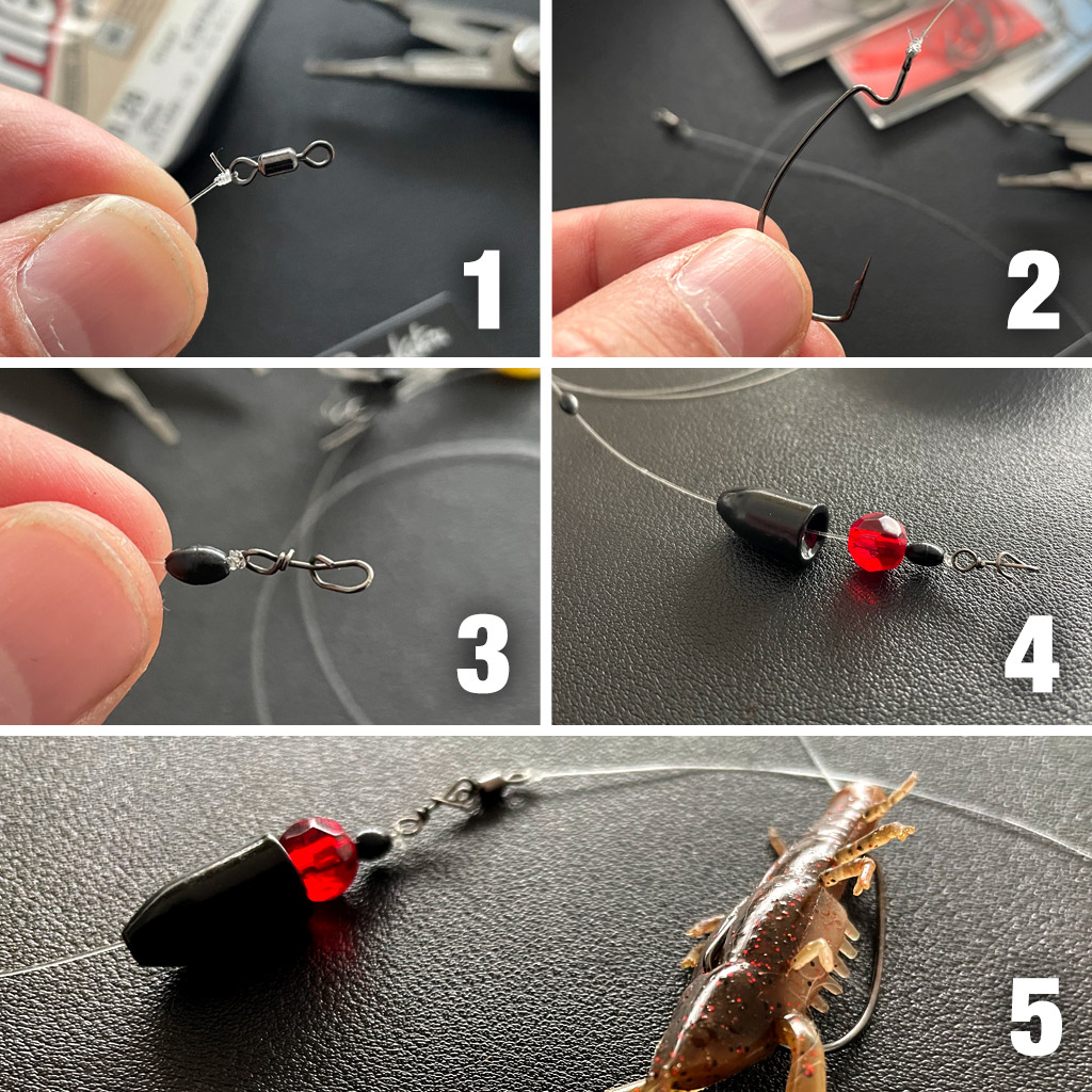 Stap voor stap een Carolina Rig knopen Stap voor stap een Carolina Rig knopen