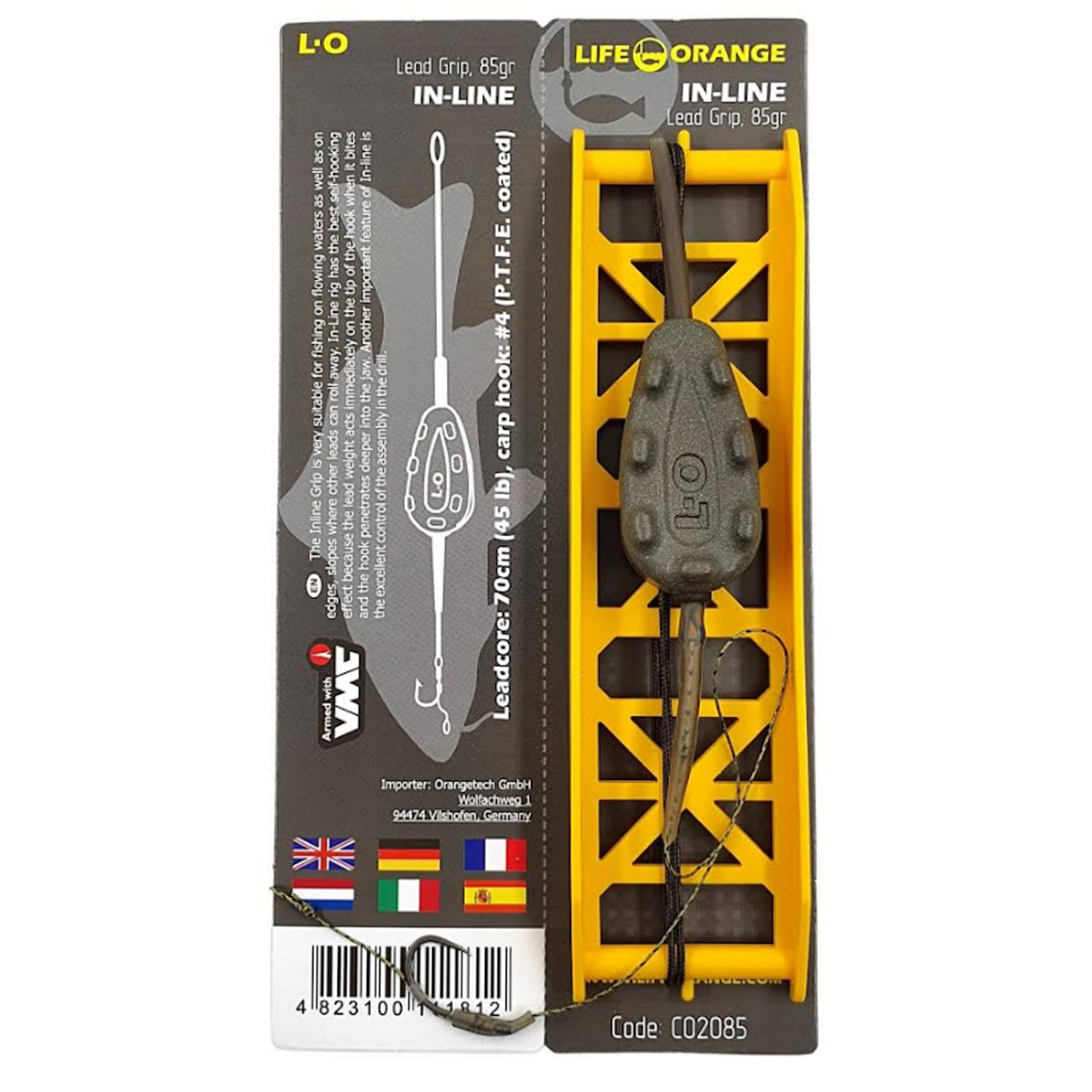 Life Orange Inline Grip Carp Rig