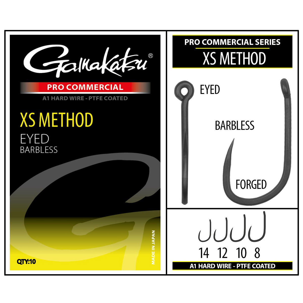 Gamakatsu Pro Commercial XS Method A1 Eyed Barbless