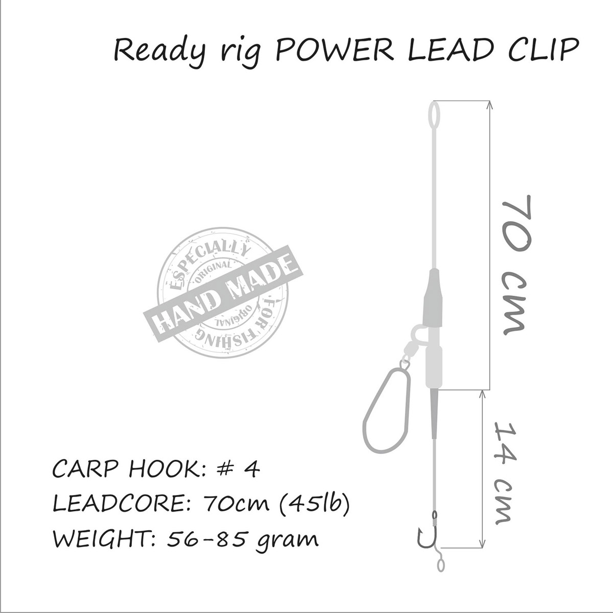 Orange Inline Carp Rig Power Leadclip