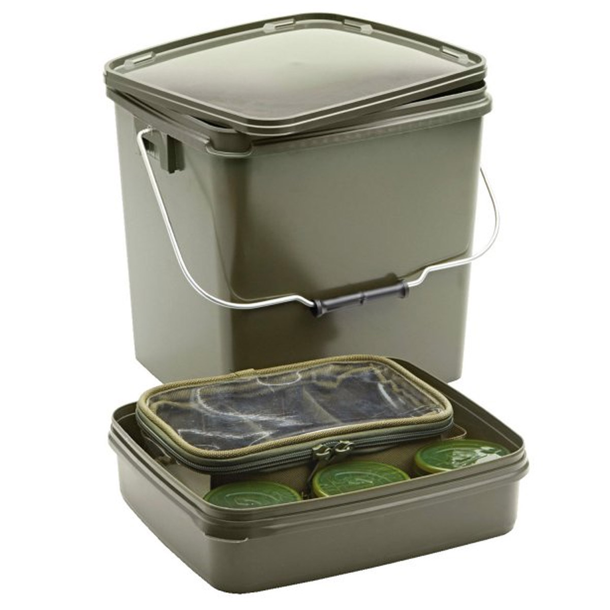 Trakker 13 Ltr Olive Square Container Incl. Tray