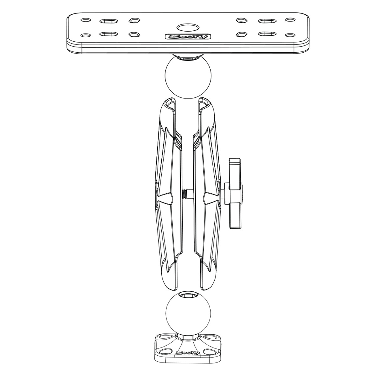 Scotty 166 1,5 Inch Ball System Base