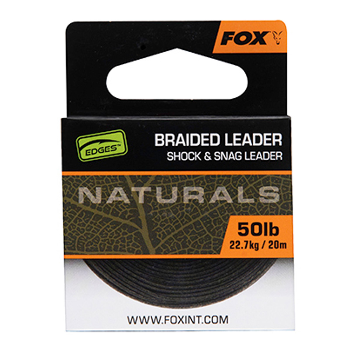 Fox Edges Naturals Braided Leader -  50 lbs