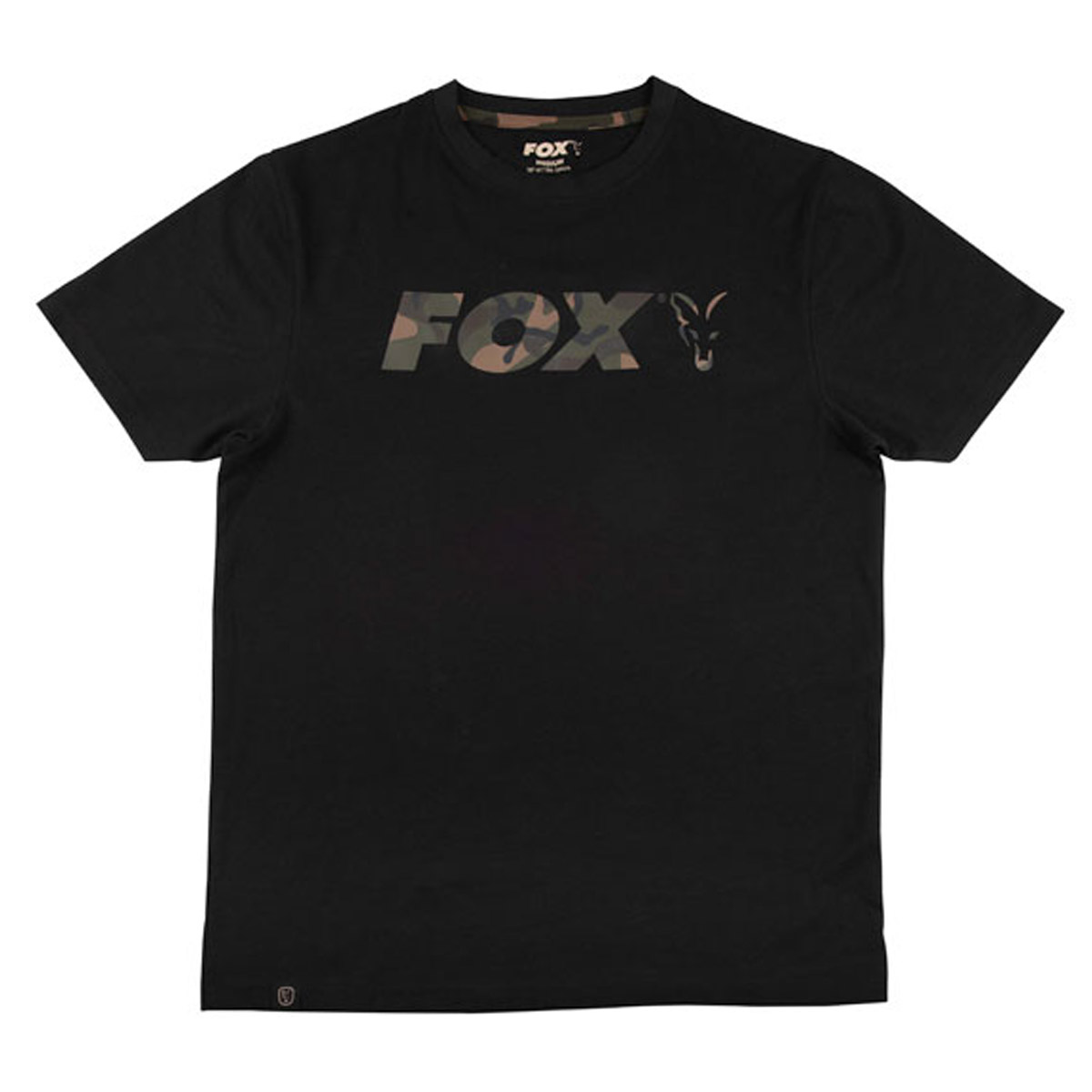 Fox Black / Camo Chest Print T-Shirt
