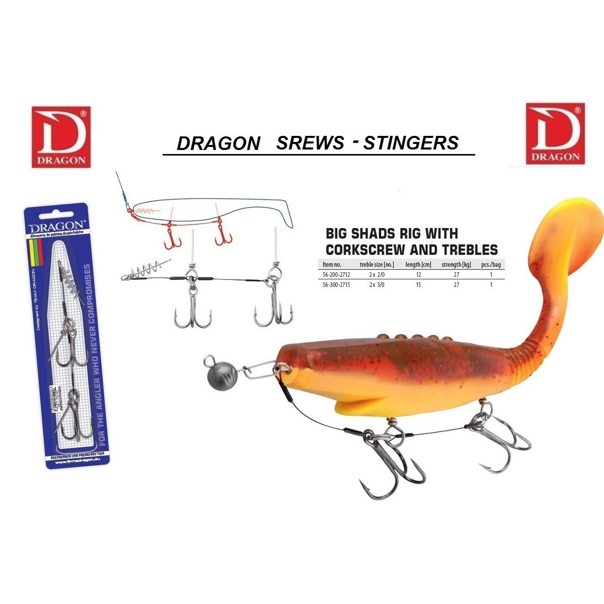 Dragon Screw Stinger Double 3/0 15 CM