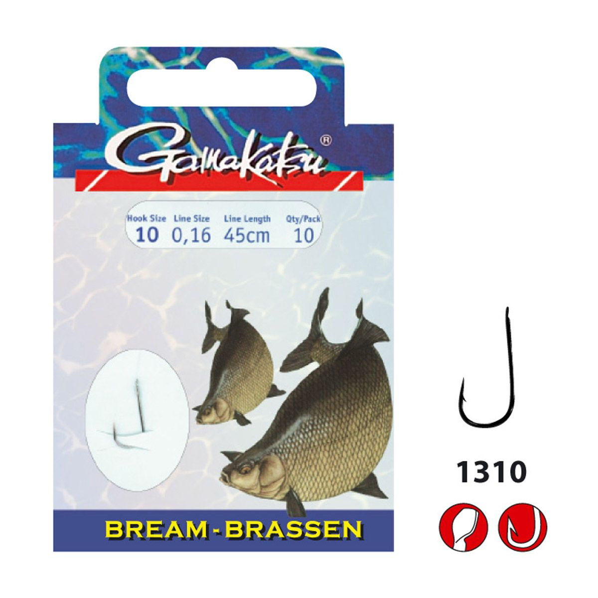 Gamakatsu Hakenboekje BKS 1310 Nikkel Bream 45 cm  Gamakatsu Hakenboekje BKS 1310 Nikkel Bream 45 cm