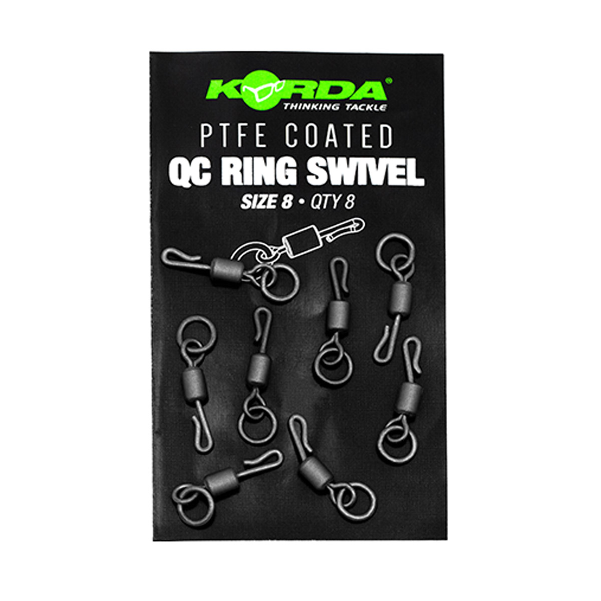 Korda PTFE Coated QC Ring Swivel Size 8