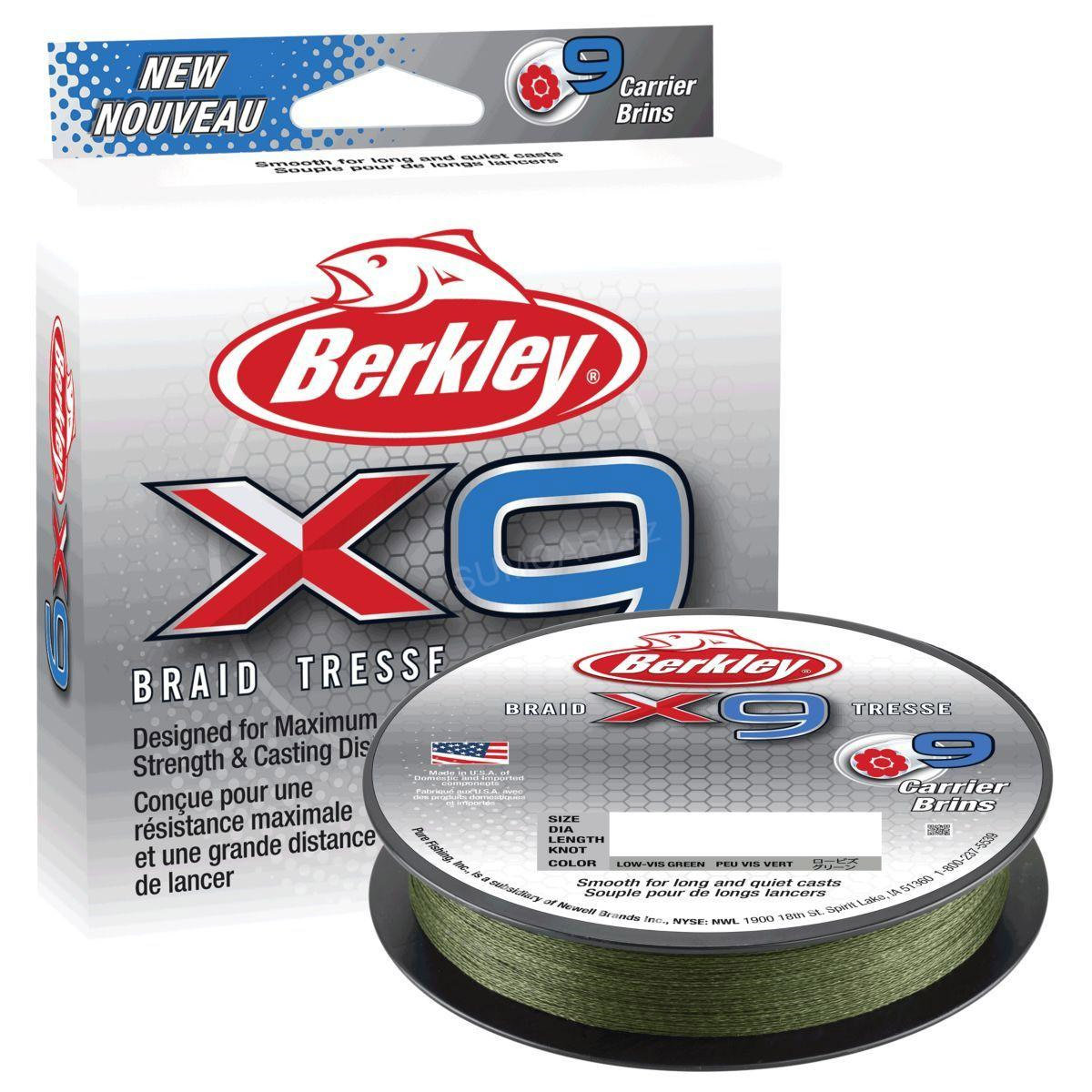 Berkley X9 Braid 150 Meter Low Vis Green  -  0.10 mm -  0.25 mm -  0.17 mm -  0.12 mm -  0.14 mm -  0.08 mm -  0.06 mm -  0.20 mm