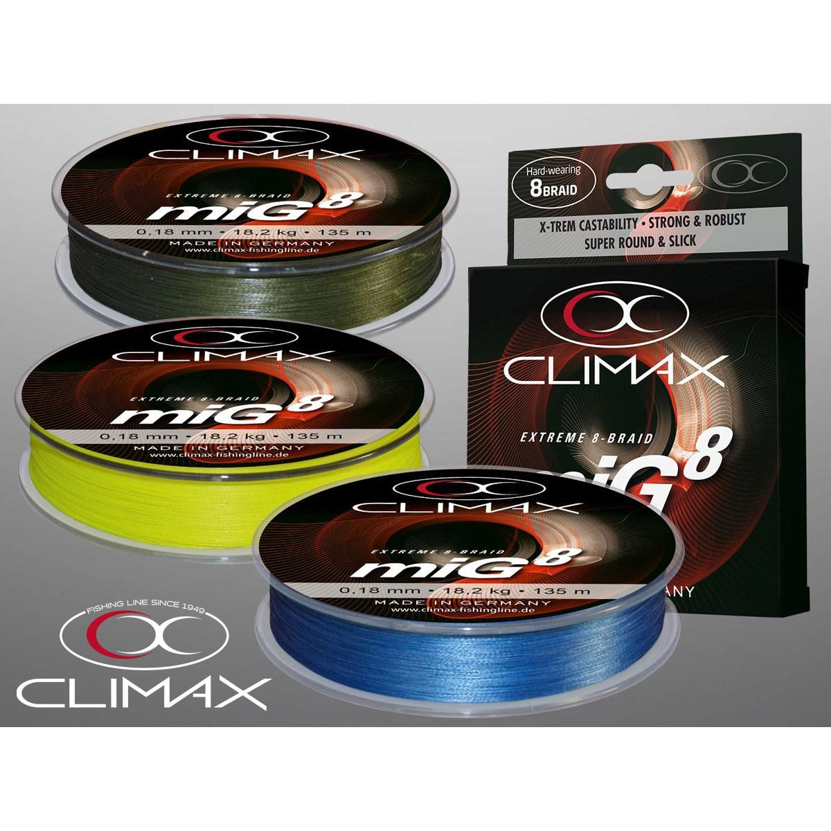 Climax miG8 Braid Fluo Yellow 135 Meter