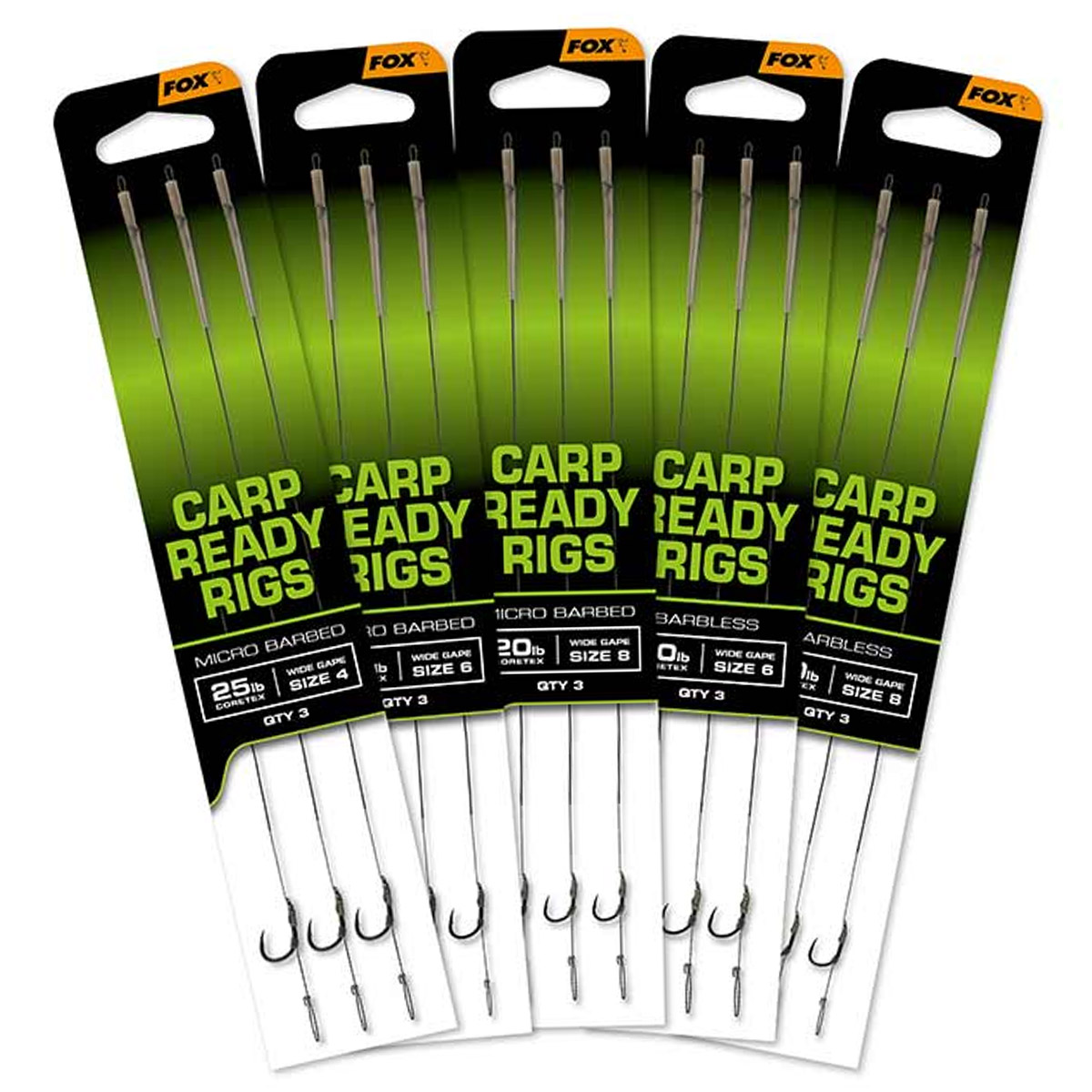 Fox Eos Barbless Ready Rigs - X3 Wide Gape Fox Eos Barbless Ready Rigs - X3 Wide Gape