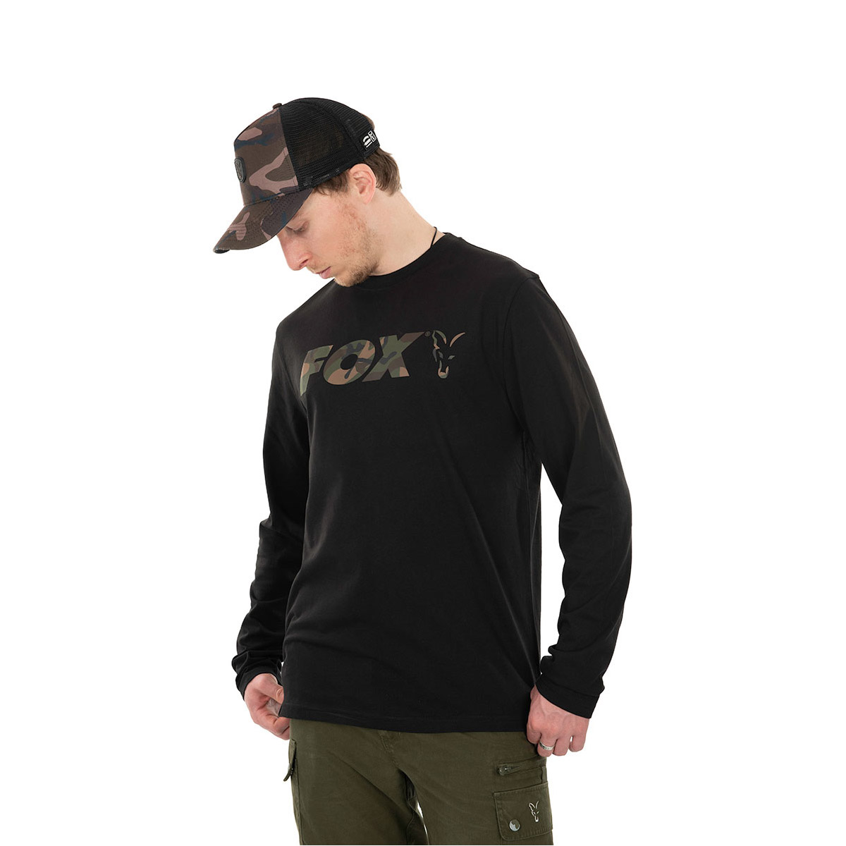 Fox LONG SLEEVE BLACK/CAMO T-SHIRT