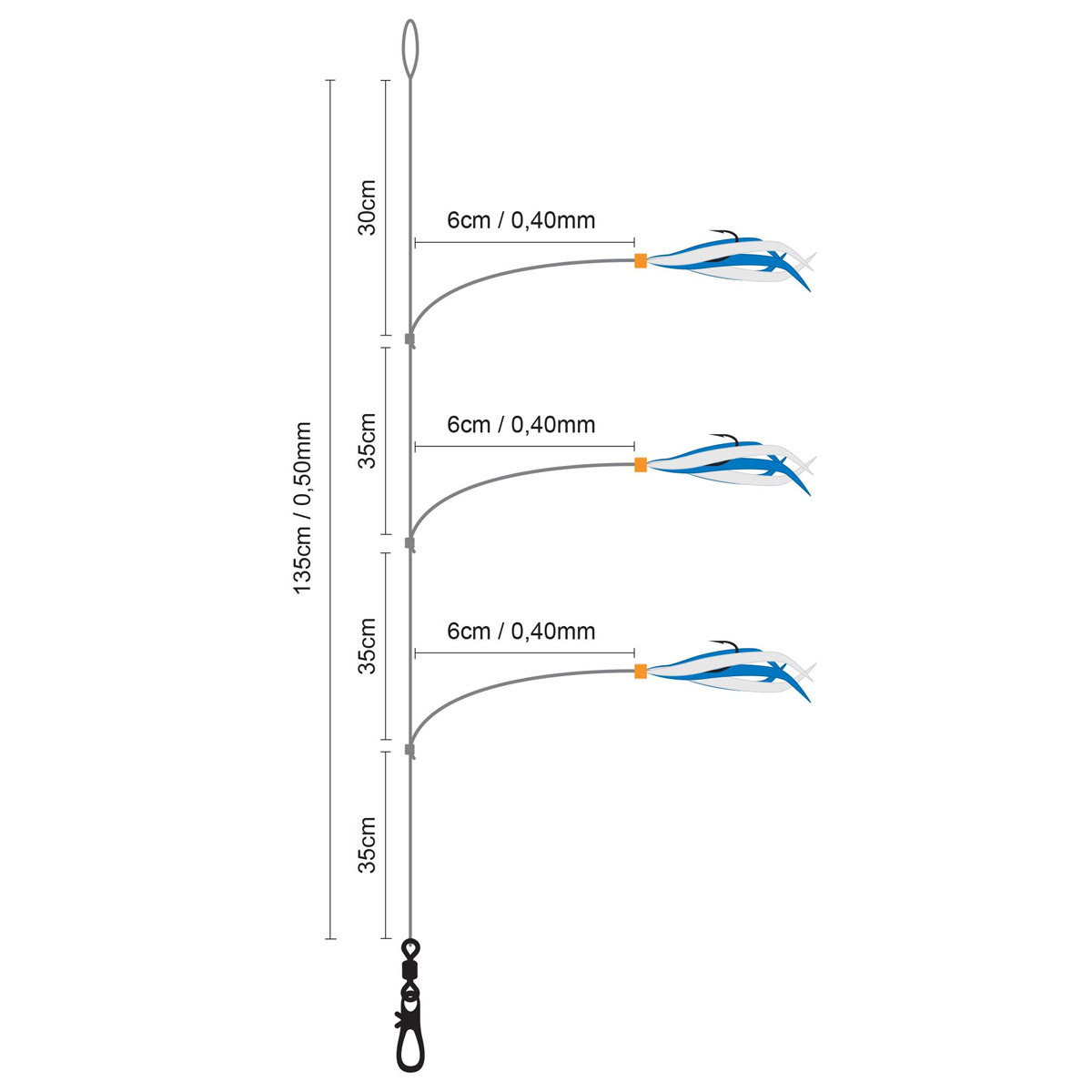 Spro 47 Salt Rig Feather Blue White