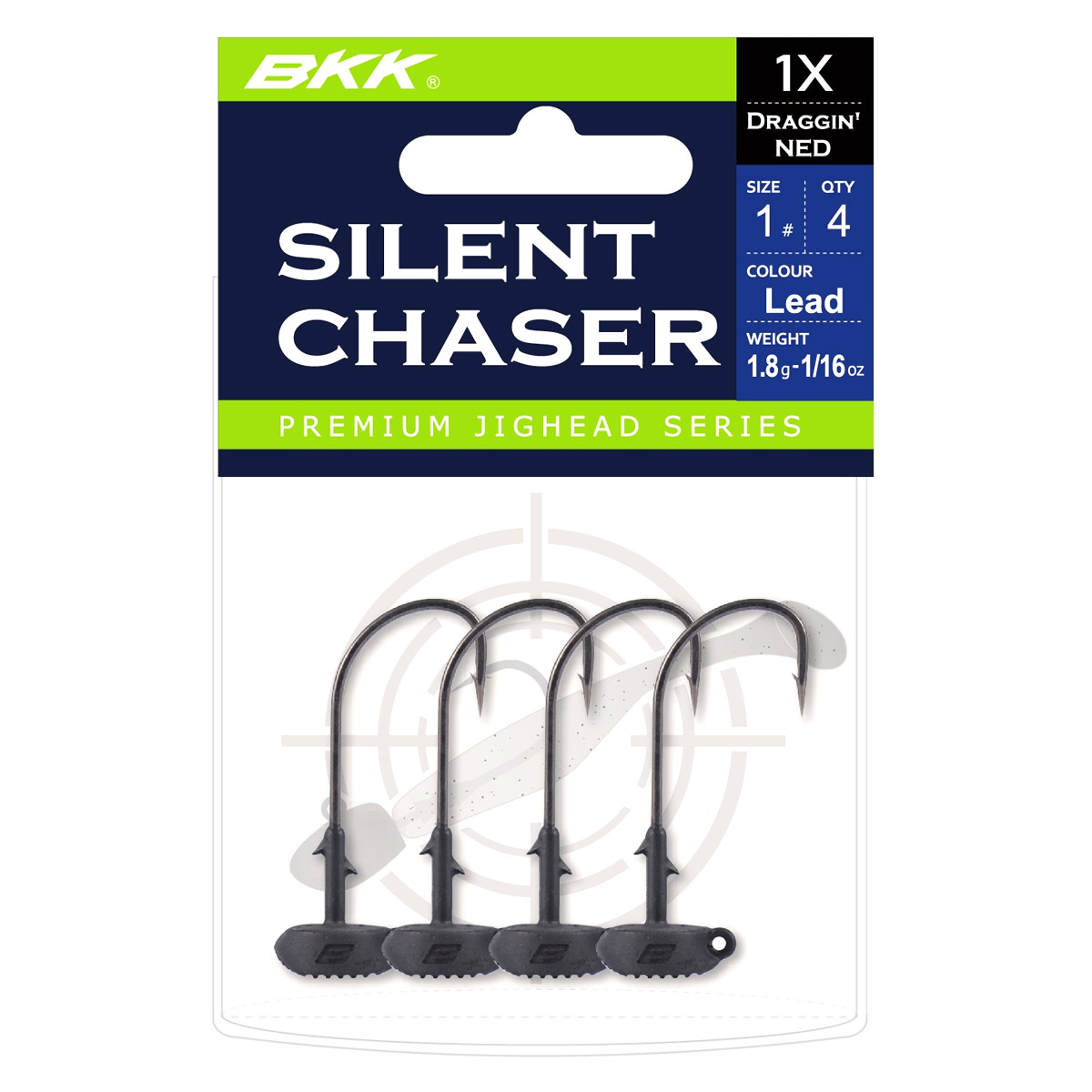 BKK Silent Chaser Draggin' Ned Green Size 1/0