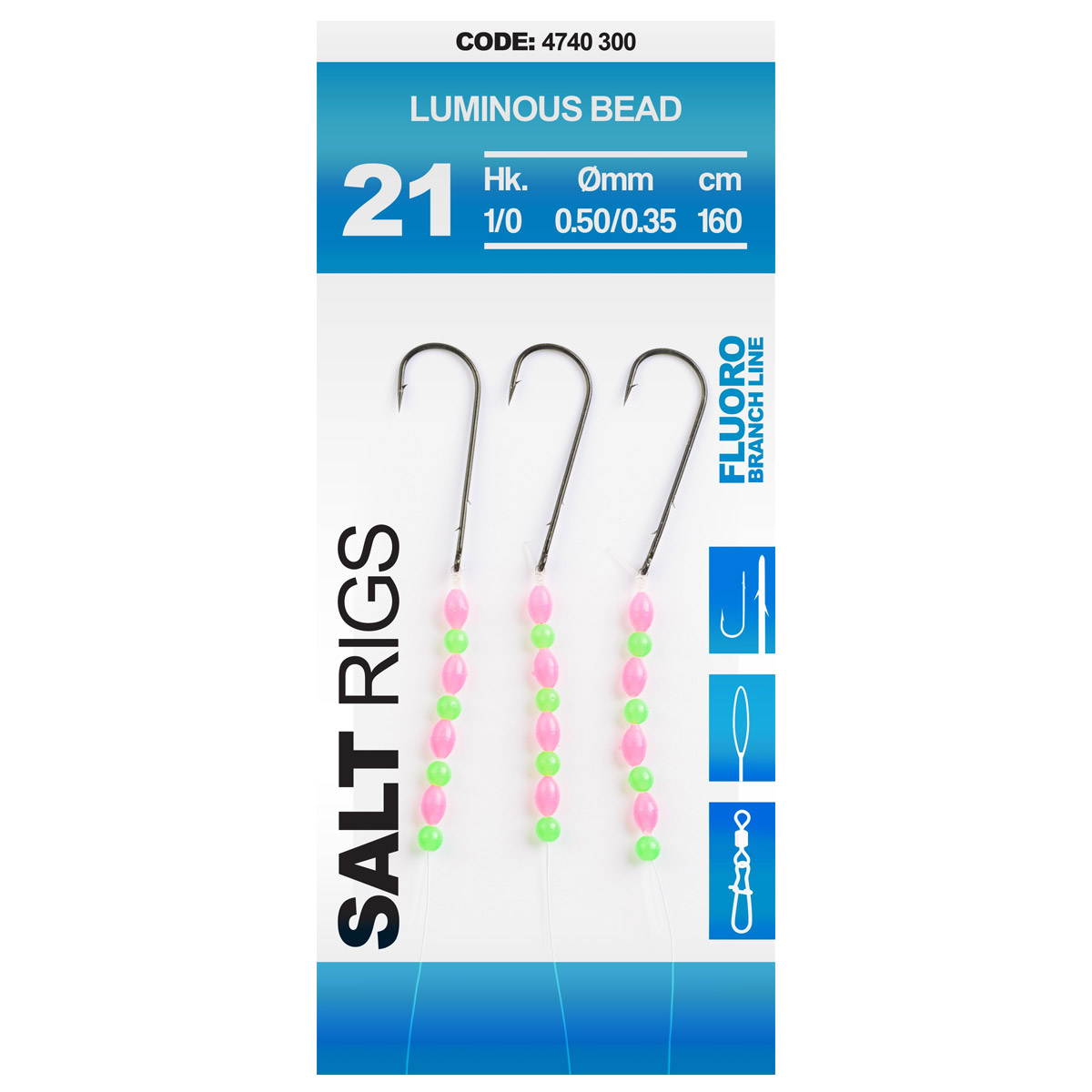 Spro 21 Salt Rig Luminous Bead -  4 -  1 -  2 -  1/0 -  6