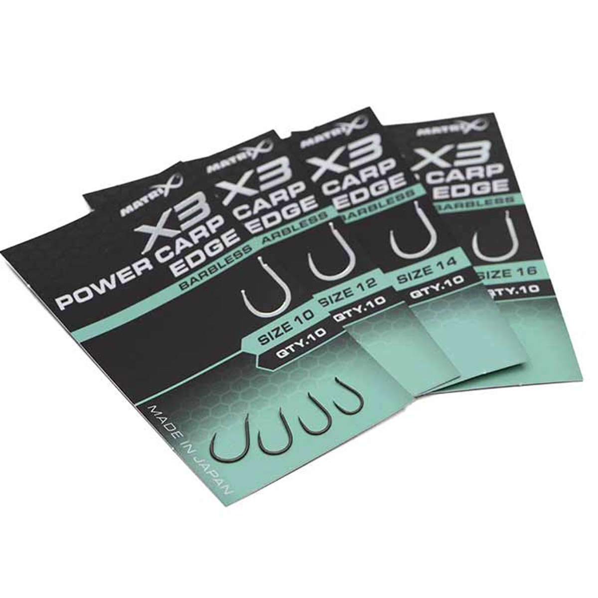Matrix X3 Power Carp Edge Hooks - Barbless Spade 