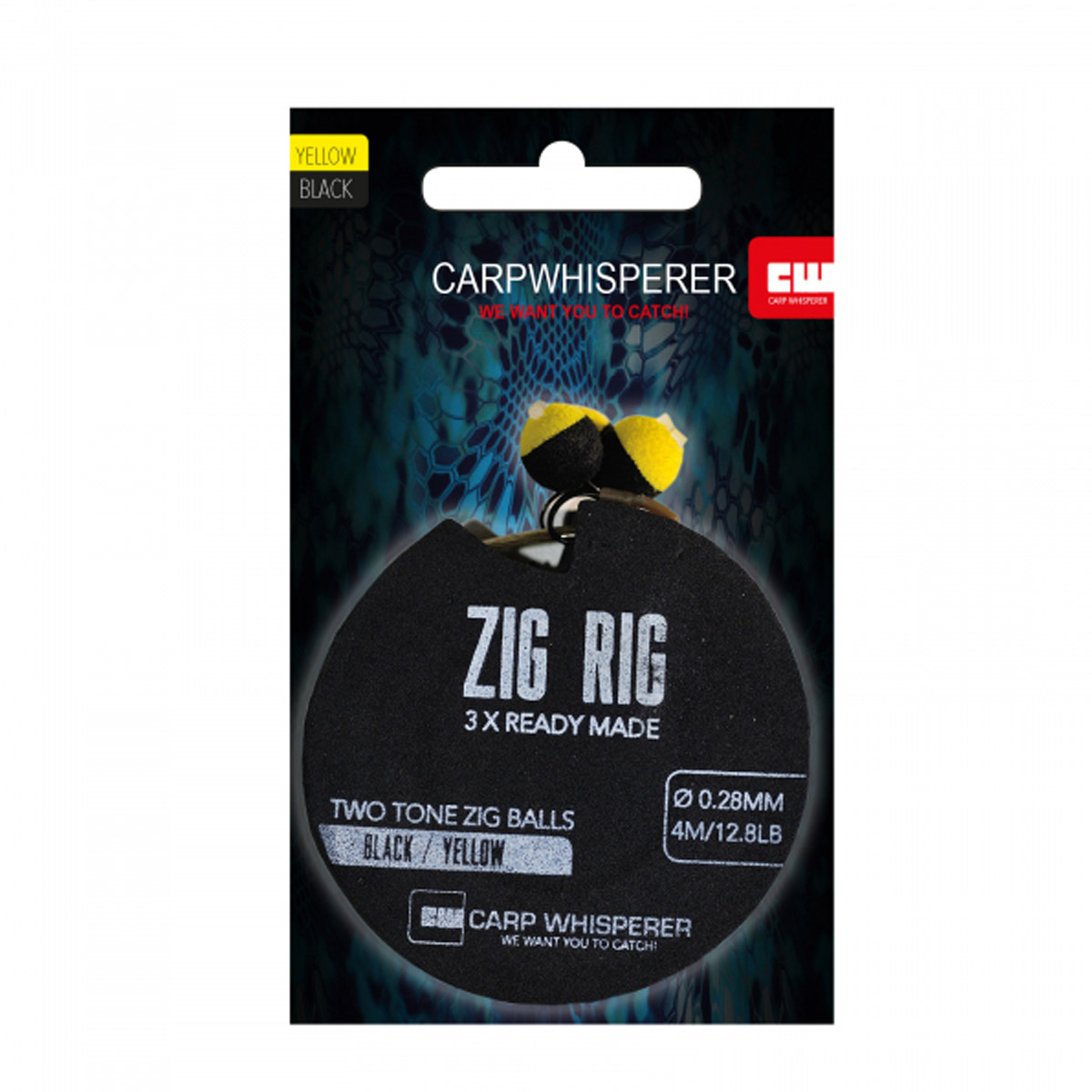 Carp Whisperer - Zig Rigs -  Zwart/Geel