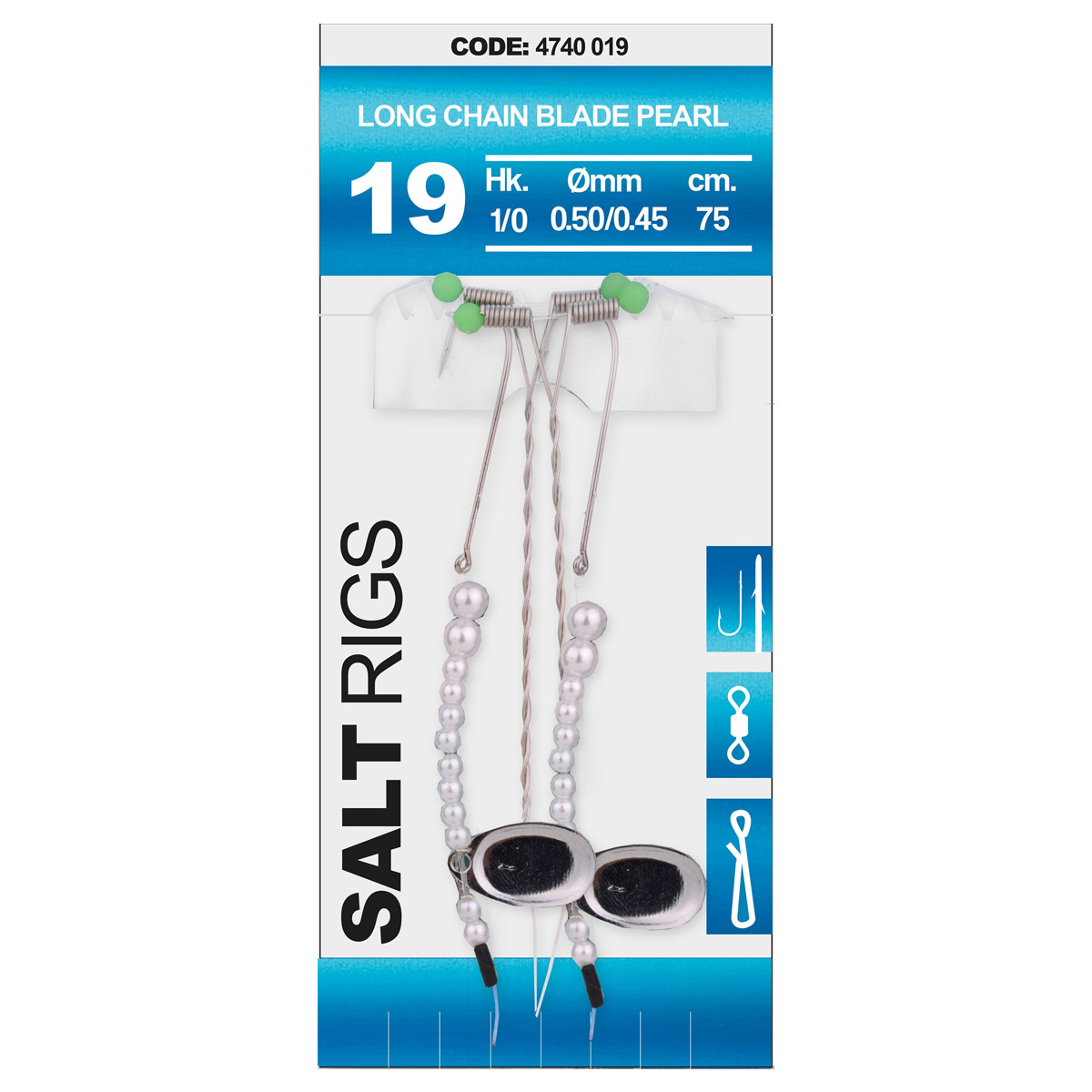 Spro 19 Salt Rig Long Chain Blade Pearl