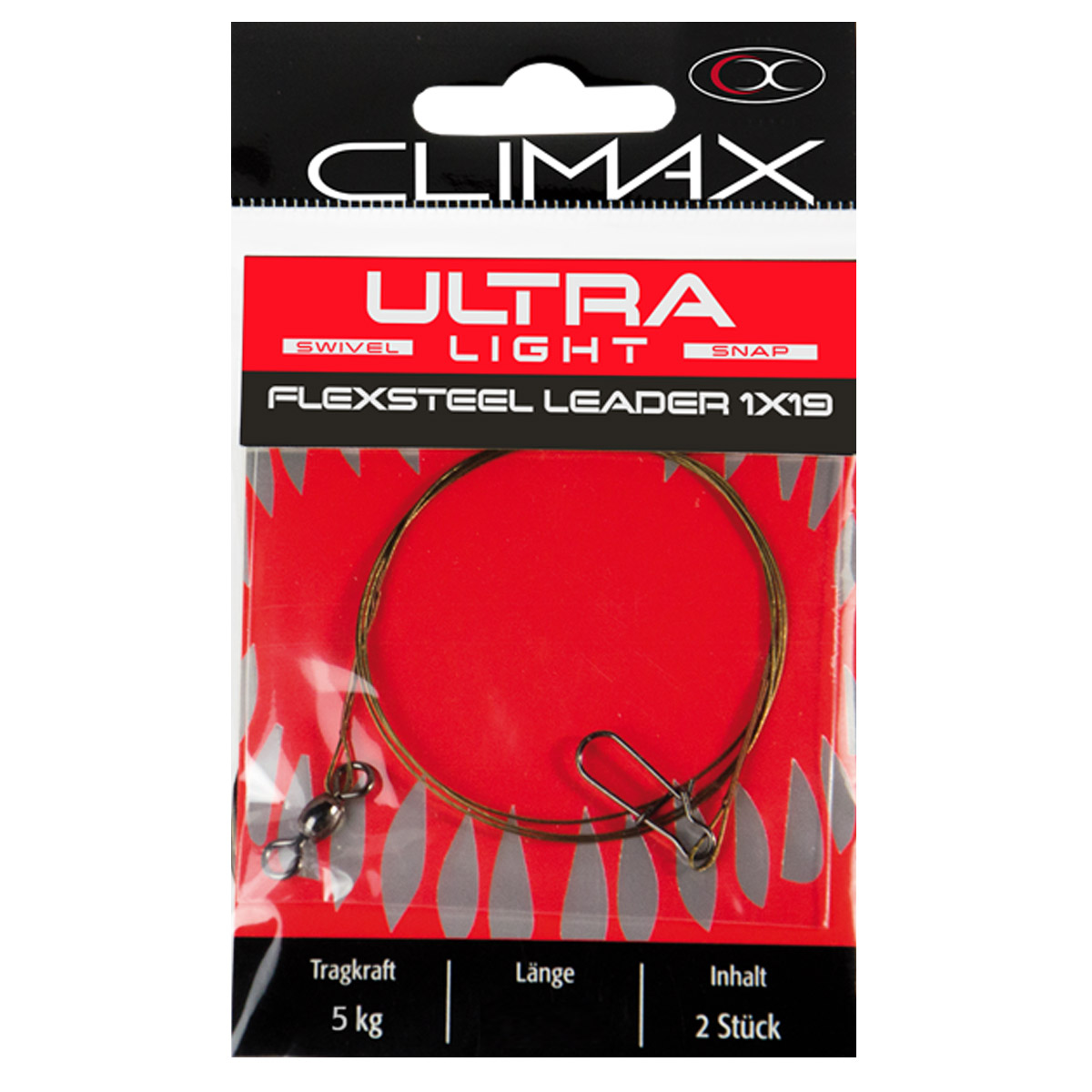 Climax Ultra Light Flexsteel 1x19 Leaders 60 CM