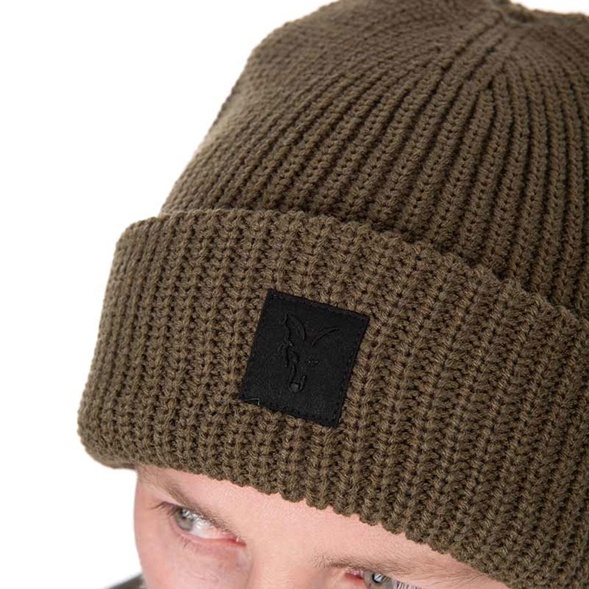 Fox Merino Blend Beanie Hat - Olive