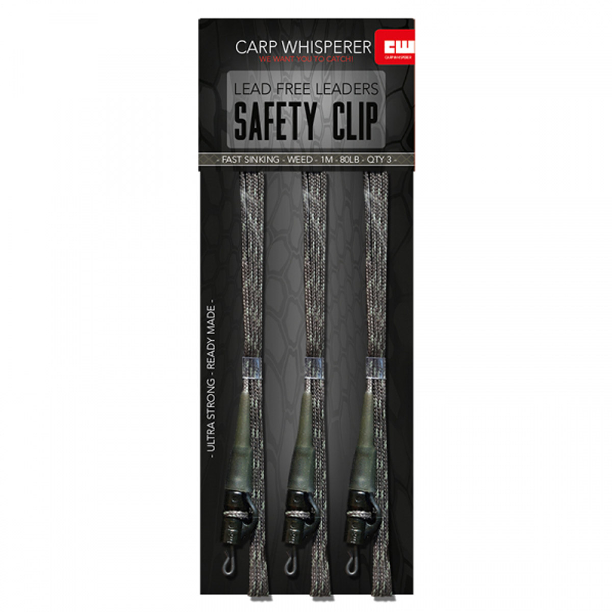 Carp Whisperer - Safety Clip Leaders - 1 mtr