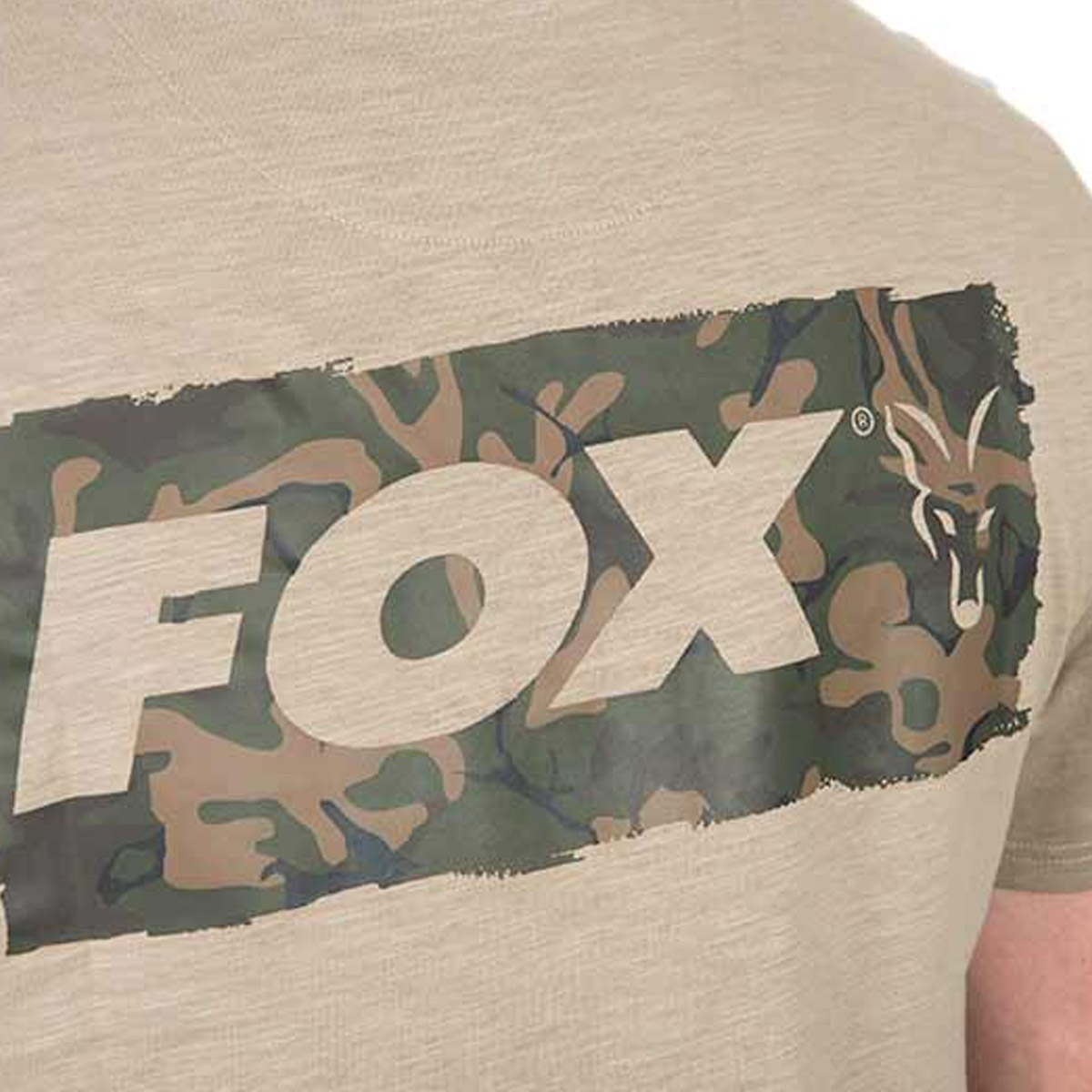 Fox Light Weight Khaki Large Print T-Shirt