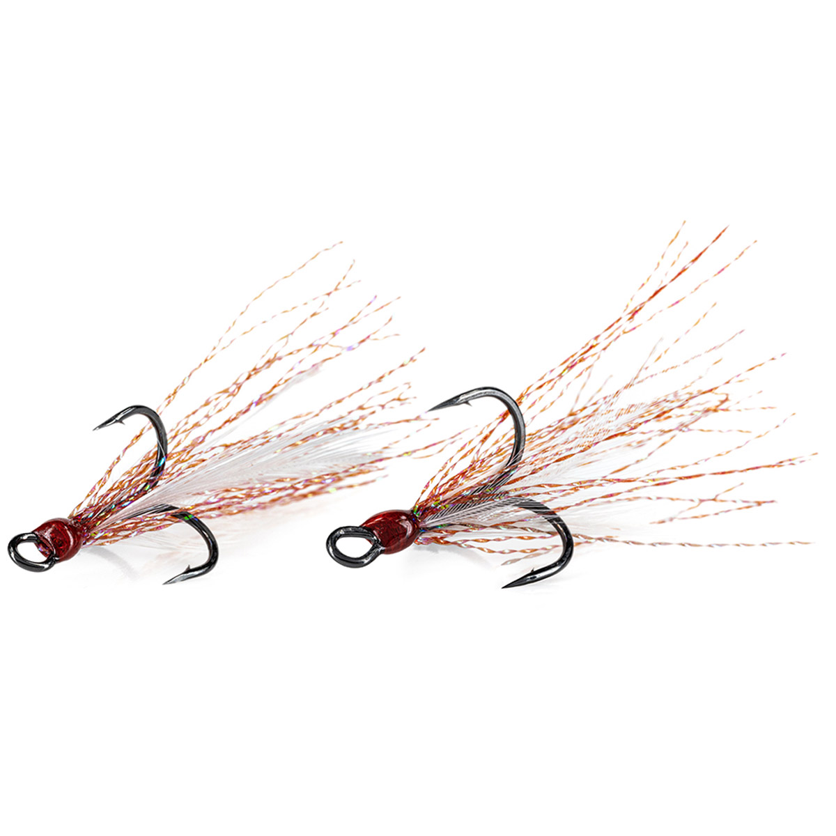 Molix Feathered Treble Hooks Red White Molix Feathered Treble Hooks Red White