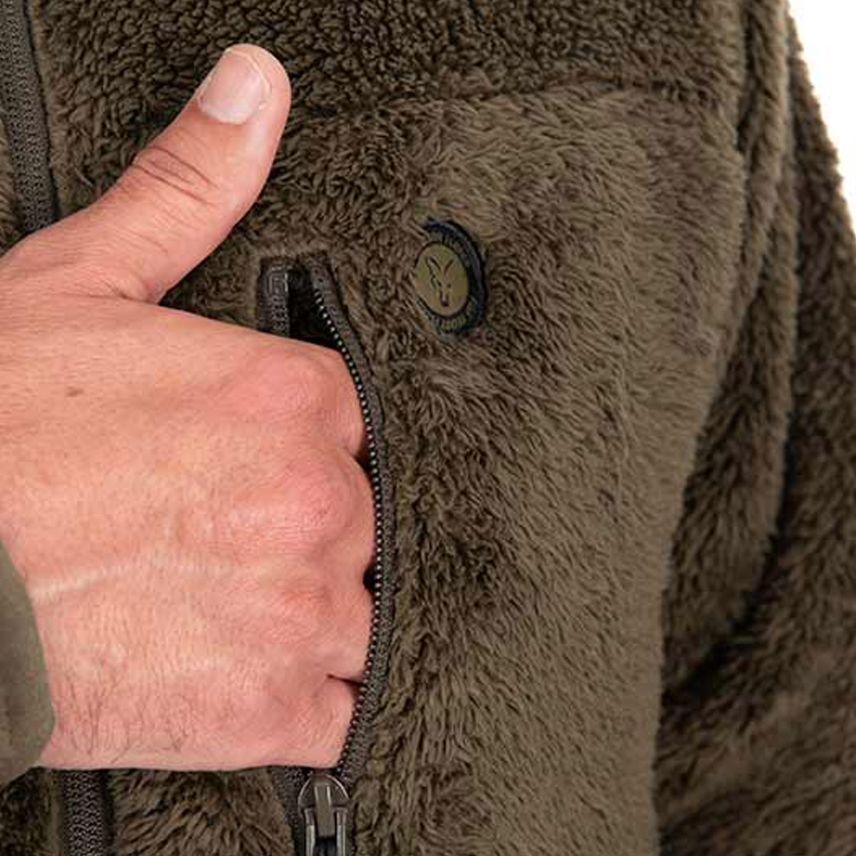 Fox HD Premium Full Zip Teddy Jacket Khaki