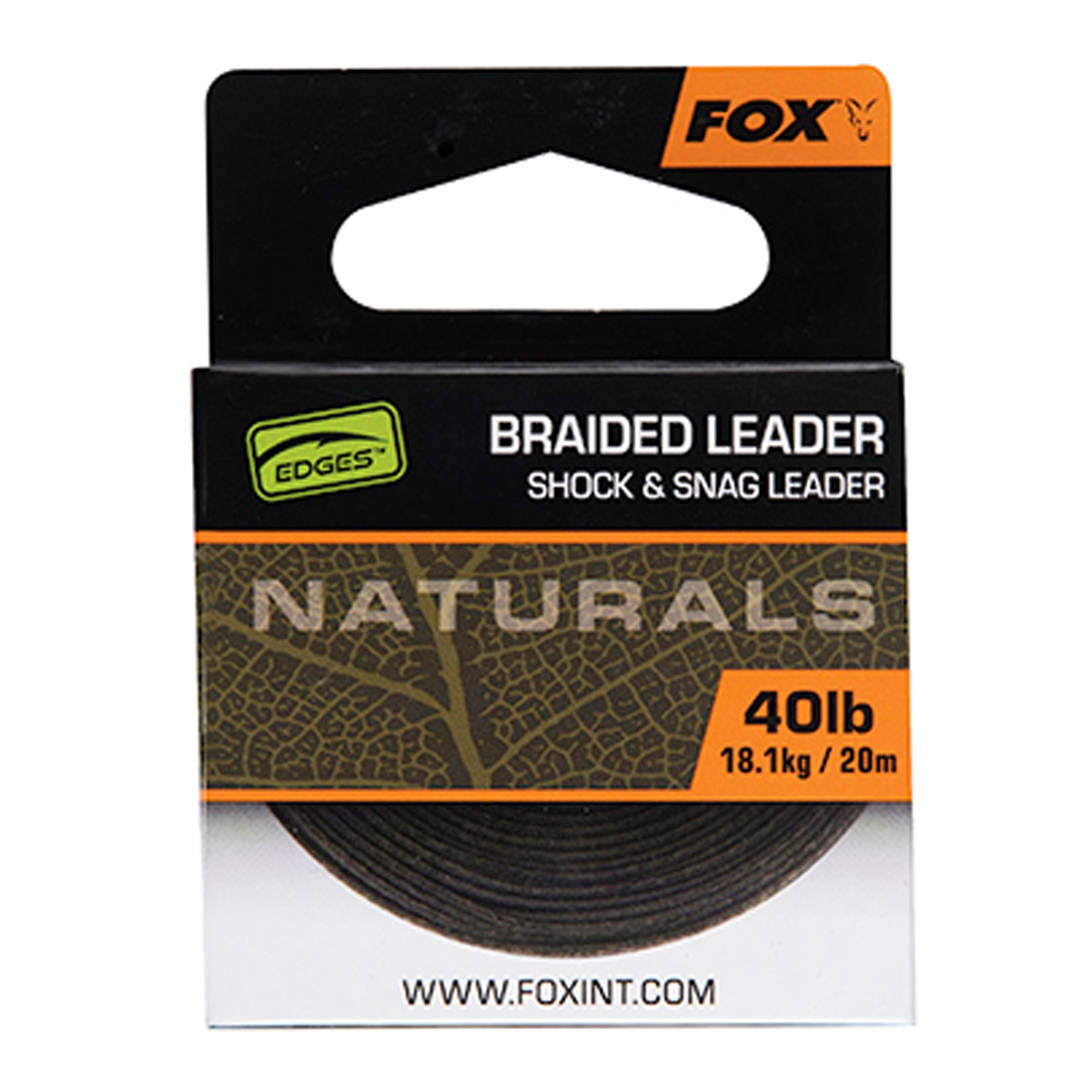 Fox Edges Naturals Braided Leader -  40 lbs