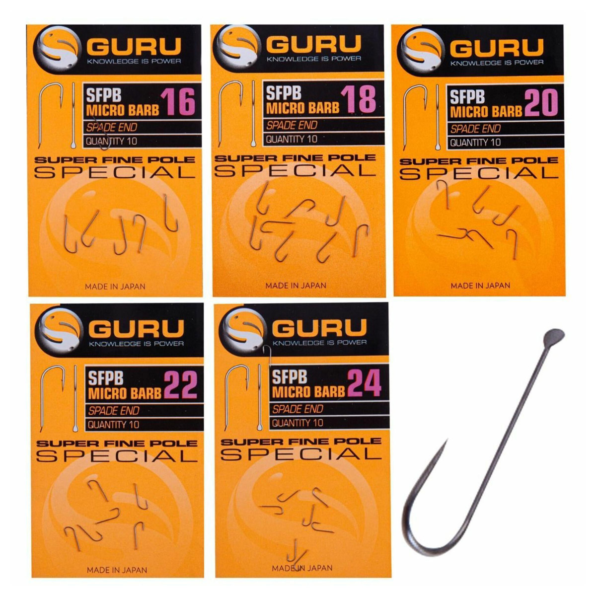 Guru Super Fine Pole Hooks - Spade End