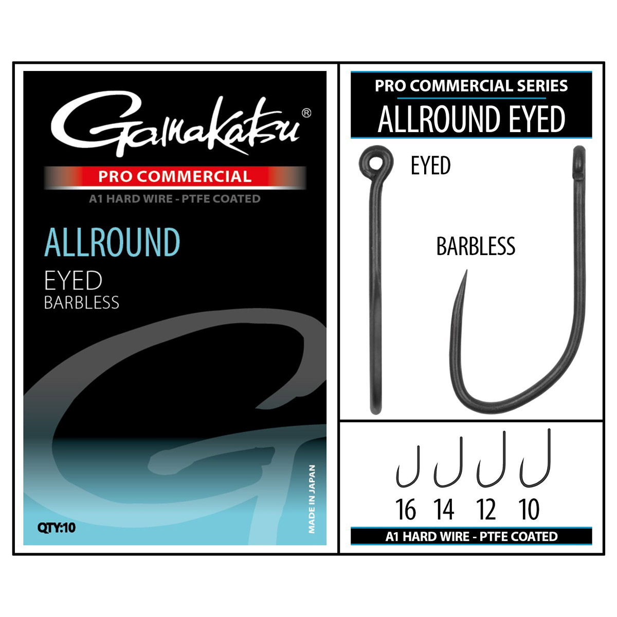 Gamakatsu Pro Commercial Allround A1 Eyed Barbless